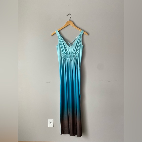 white house black market Blue Brown Ombré Column Dress size Xxs - Picture 7 of 14